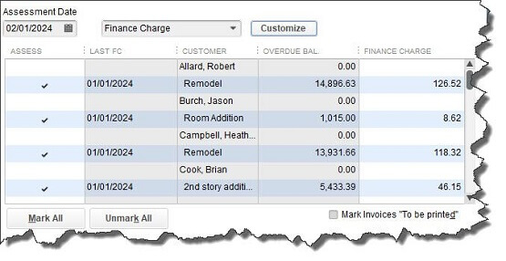 Applying Finance Charges In Quickbooks