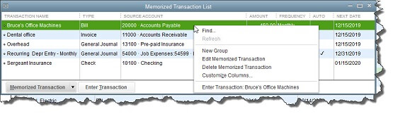 Memorizing Transactions In Quickbooks Why How 2